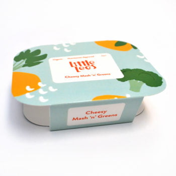 Cheesy Mash 'n' Greens shaped packaging