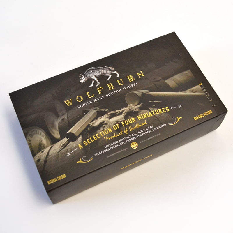 packaging sleeve with gold foiling